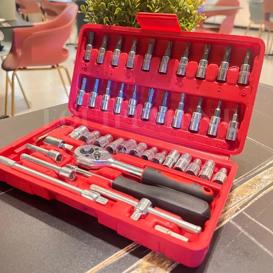 طقم مفكات ومفاتيح 46 قطعة – الحل المثالي لكل أعمال الصيانة!