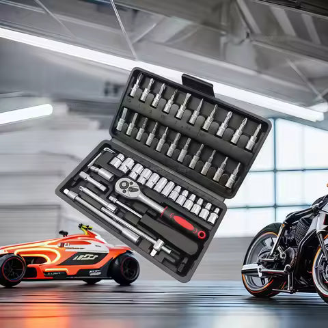 Coffret à Cliquet avec Embouts Multiples – 46 Pièces